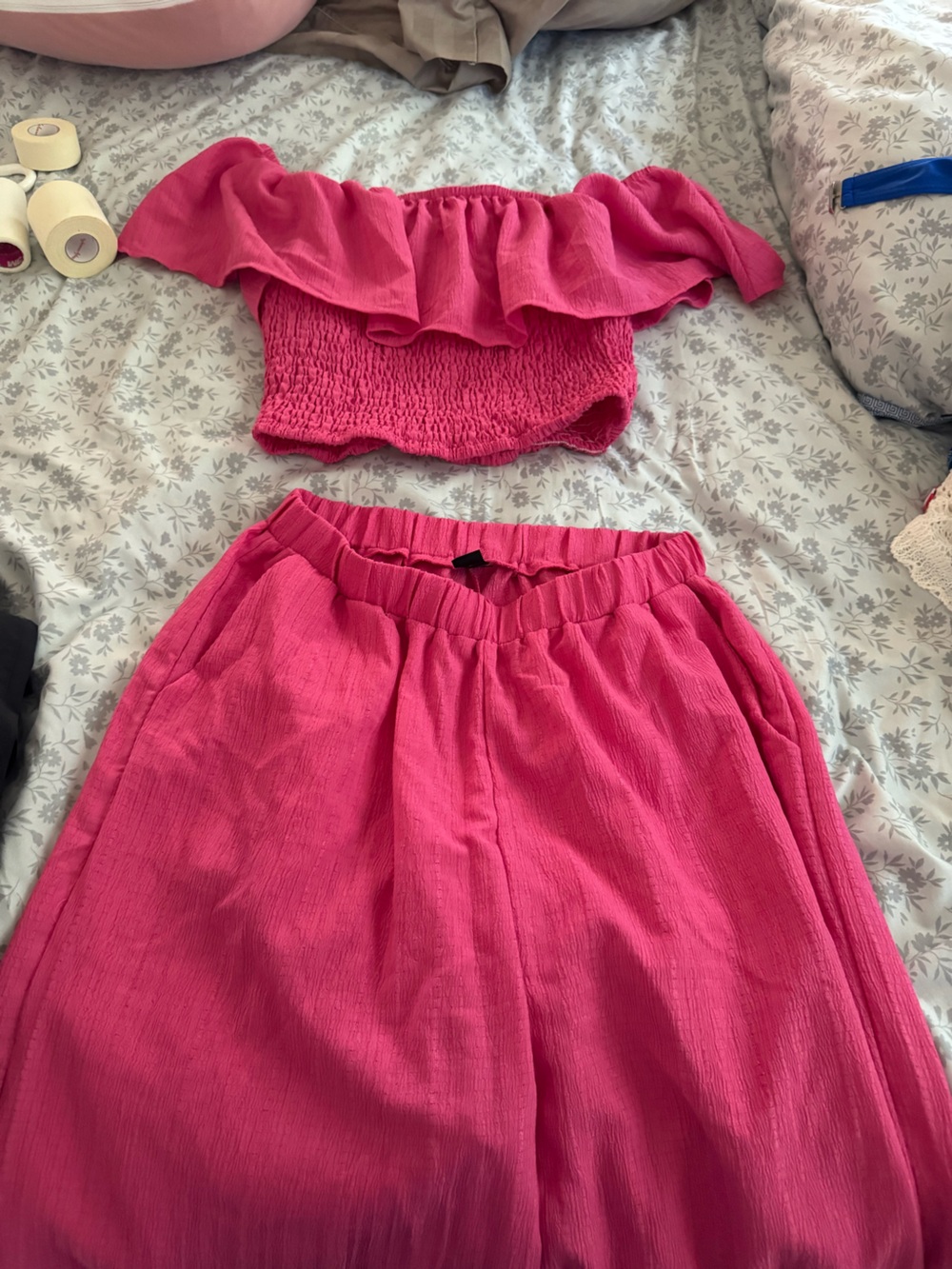 Girls Pink Elastic-Waist Casual Bottoms